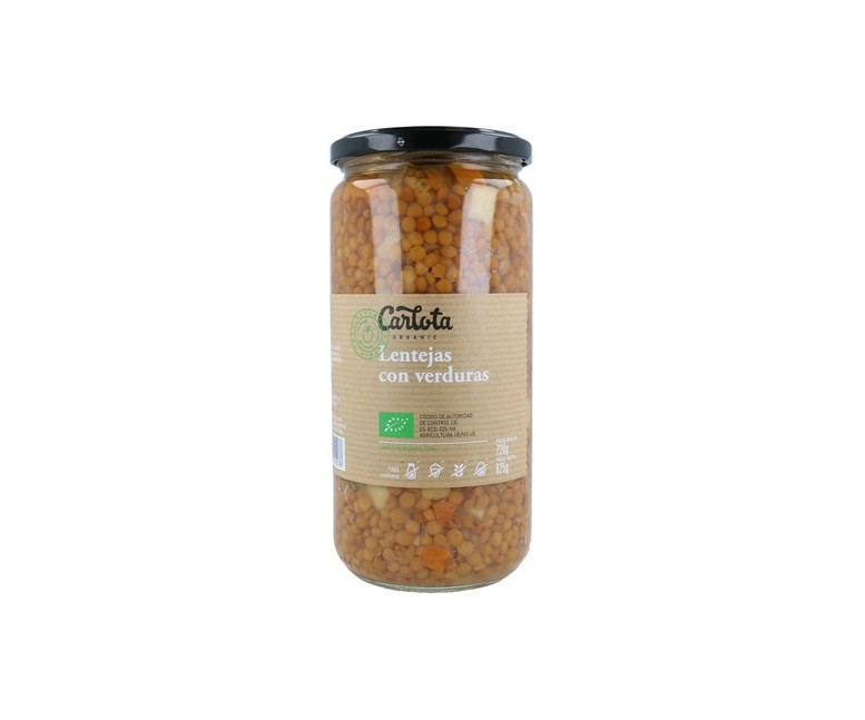 Lentejas con verduras 720 g Carlota Organic