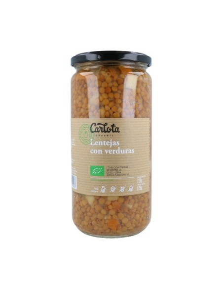 Lentejas con verduras 720 g Carlota Organic