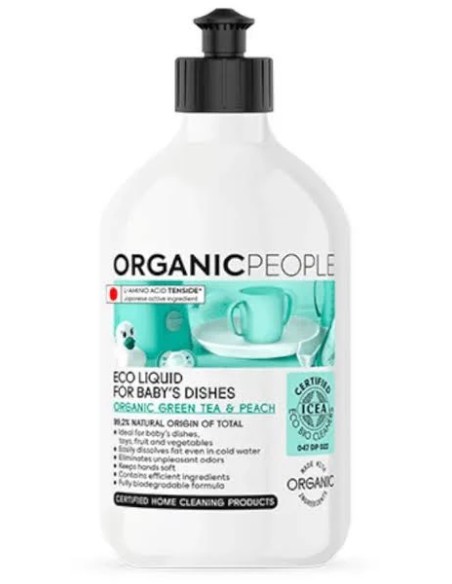 Lavavajillas platos bebé green tea-peach eco 500 ml Organic people