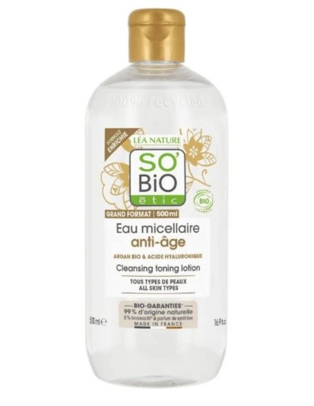 Agua micelar antiedad hialurónico-argán bio 500 ml So Bio Etic