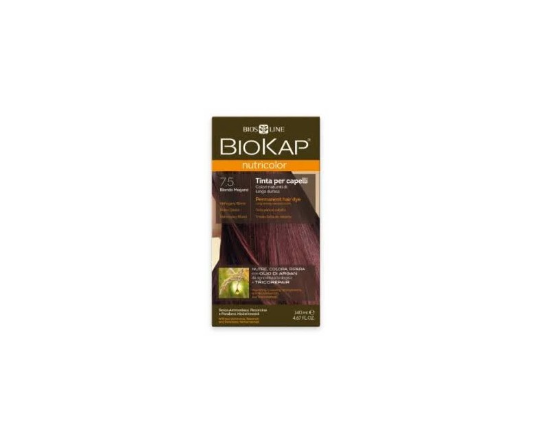 Tinte mahogany blond dye rubio caoba ·7.5 1404 ml Biokap
