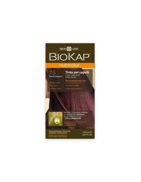 Tinte mahogany blond dye rubio caoba ·7.5 1404 ml Biokap