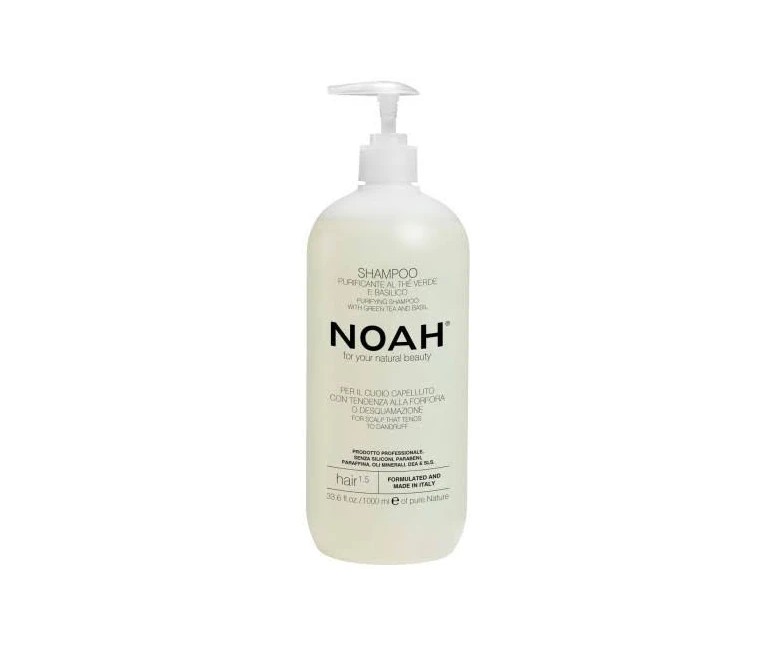Champú purificante con té verde y albahaca 1000 ml Noah