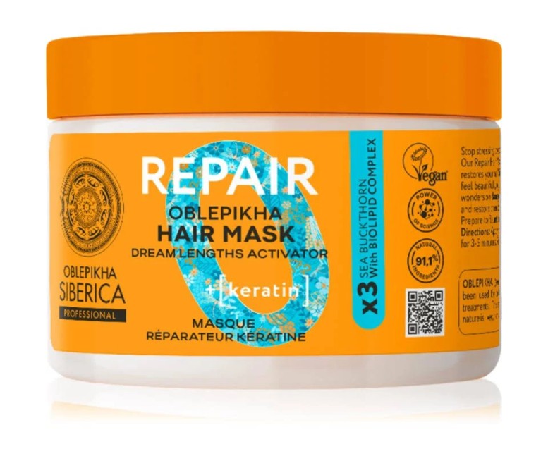 Oblepikha mascarilla reparadora queratina 300 ml Natura Siberica