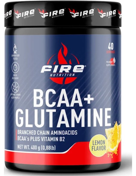 Bcaa + glutamina limón 400 gr Fire