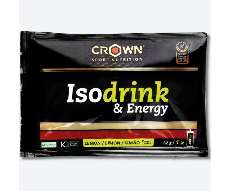 Isodrink & energy monodosis limón 32 gr Crown Sport Nutrition