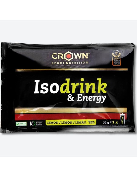 Isodrink & energy monodosis limón 32 gr Crown Sport Nutrition