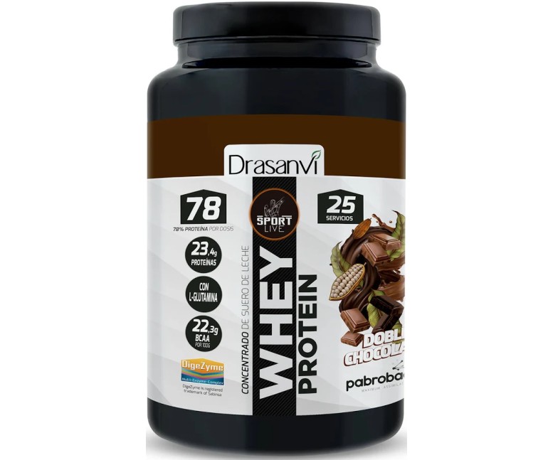 Whey proteína conc. doble chocolate sport 750 gr Drasanvi