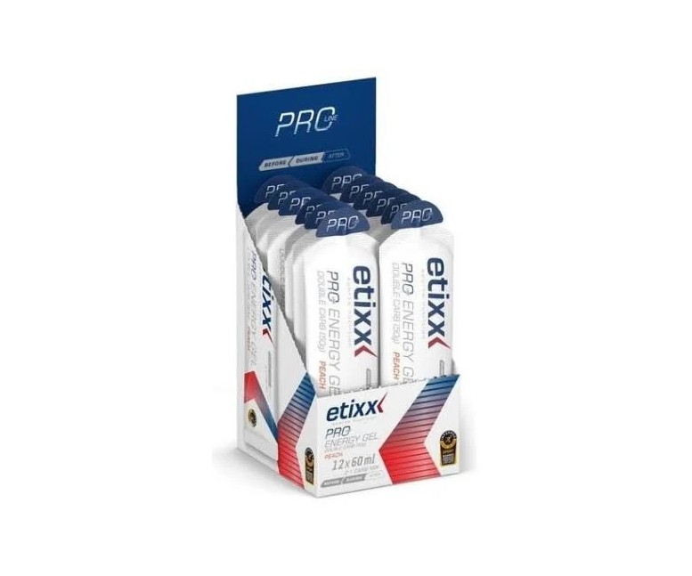 Etixx double carb energy melocotón gel 12 ud - 60 ml Etixx
