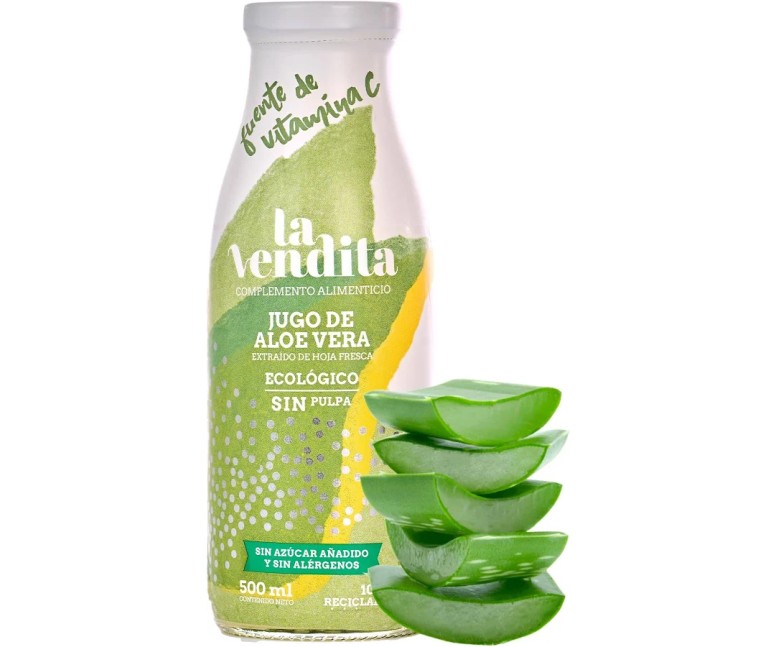 Jugo de aloe vera 100% sin pulpa eco 500 ml La Vendita