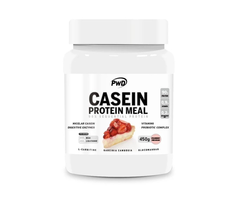 Casein proteína meal tarta de queso con fresa 450 gr Pwd