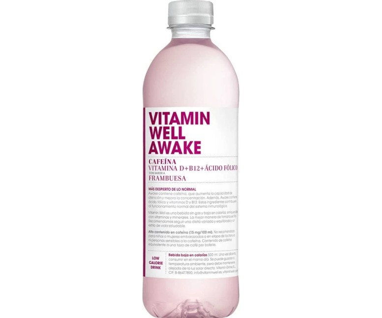 Bebida vitaminada awake-frambuesa 500 ml Vitamin Well