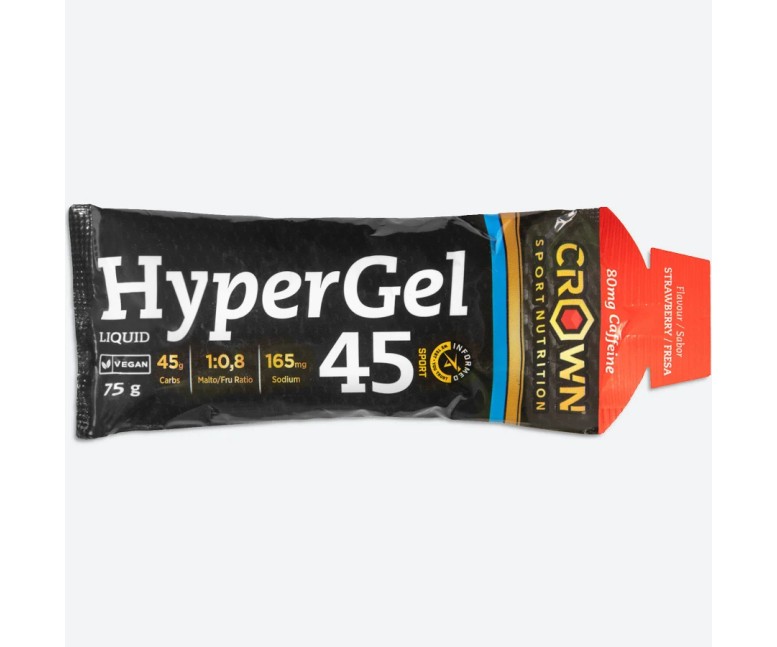 Hypergel 45 fresa + cafeína fresa cafeína 75 gr Crown Sport Nutrition