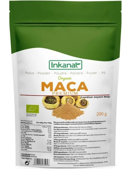 Maca en polvo bolsa bio 200 gr Inkanat