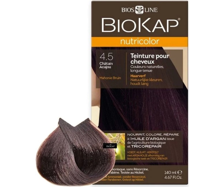 Tinte mahogany brown dye castaño caoba ·4.5 140 ml Biokap