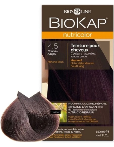 Tinte mahogany brown dye castaño caoba ·4.5 140 ml Biokap