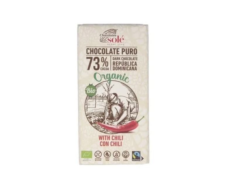 Chocolate negro 73% con chili eco sg. 100 gr Chocolates Sole