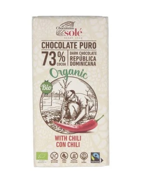 Chocolate negro 73% con chili eco sg. 100 gr Chocolates Sole