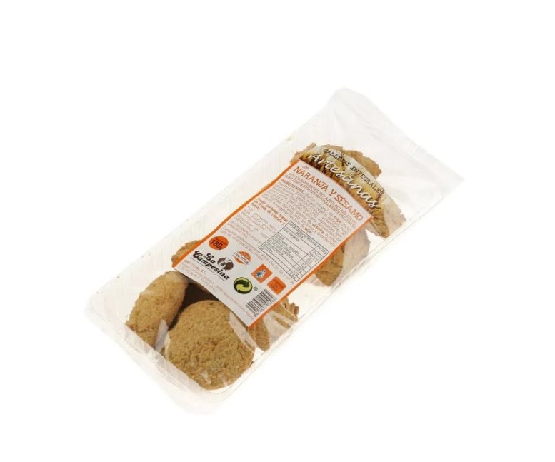 Galleta artesana naranja y sésamo 180 gr LA CAMPESINA