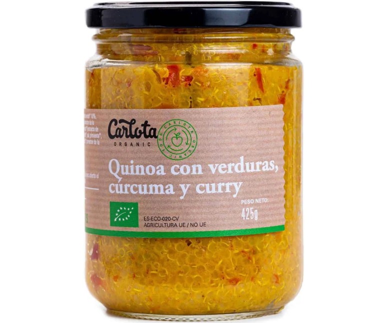 Quinoa con verduras cúrcuma y curry eco sg 425 gr Carlota Organic