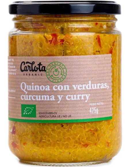 Quinoa con verduras cúrcuma y curry eco sg 425 gr Carlota Organic