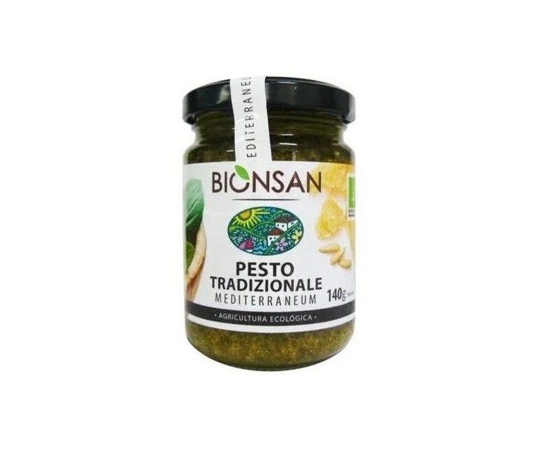Pesto tradicional con piñones eco 140 gr Bionsan