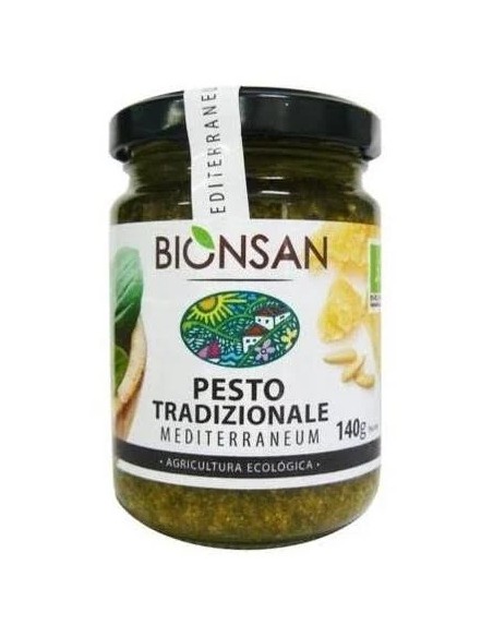Pesto tradicional con piñones eco 140 gr Bionsan