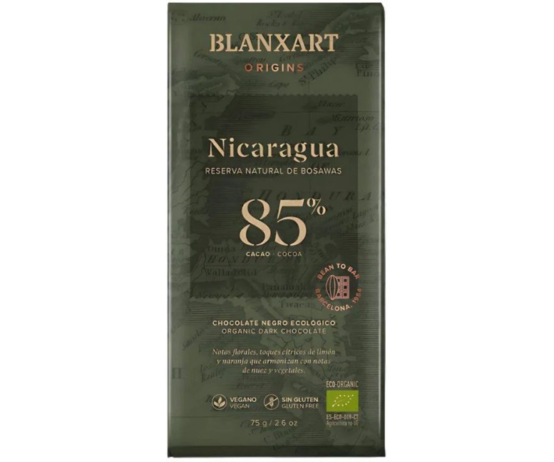 Chocolate negro 85% nicaragua eco 75 gr Blanxart