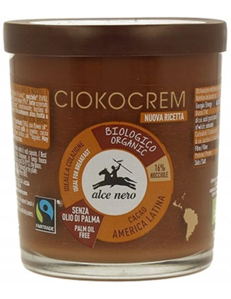 Crema de chocolate con avellanas bio 180 gr Alce Nero