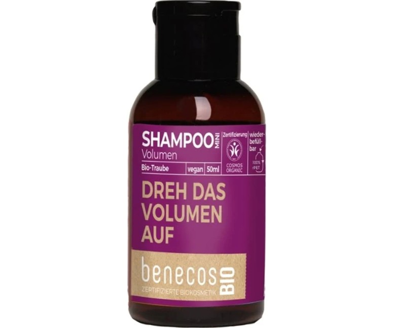 Champú volumen uva mini viaje bio vegano 50 ml Benecos