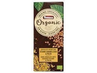 Chocolate negro con sésamo tostado-polen bio