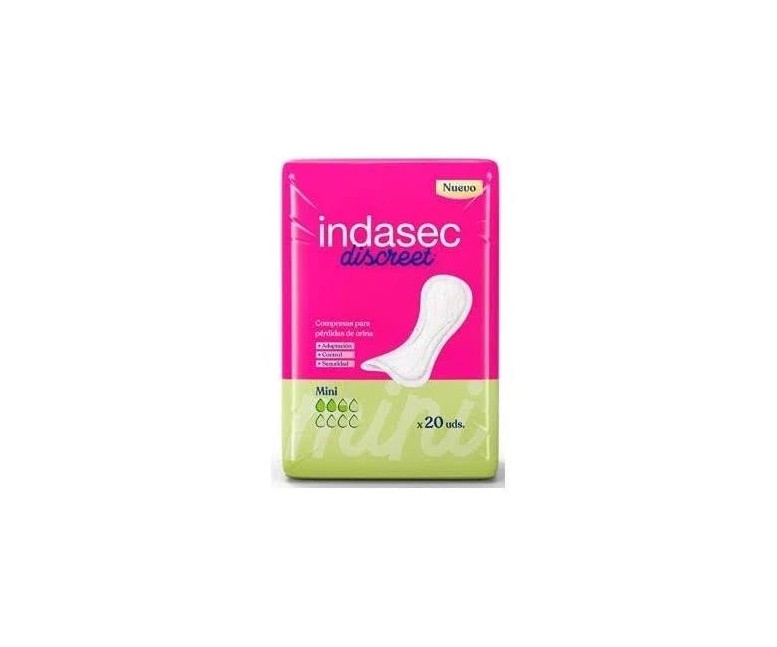 Compresa indasec discreet abso mini/leve 20 un - 80 ml Indasec