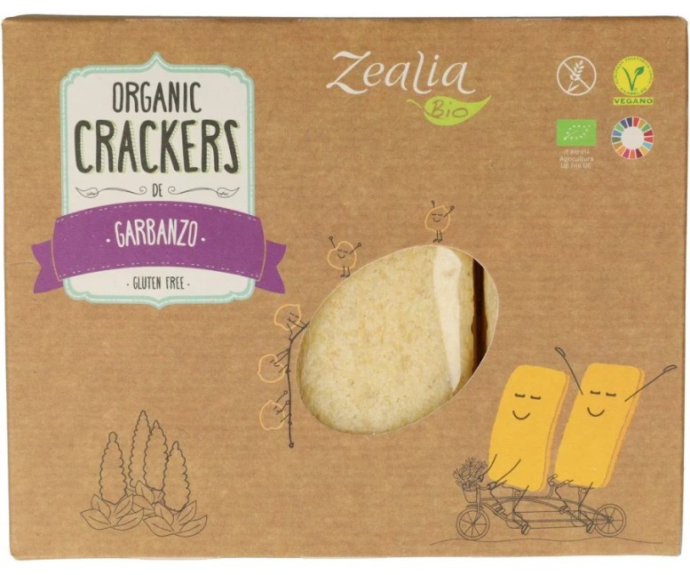 Crackers de garbanzos bio sg vegan 120 gr Zealia