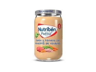 Nutribén puré-tarrito pollo ternera verduritas +6m