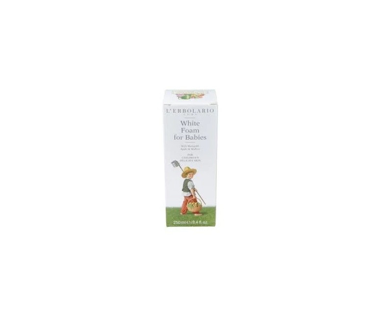 Gel espuma blanca niños cuerpo cabello 250 ml L'Erbolario