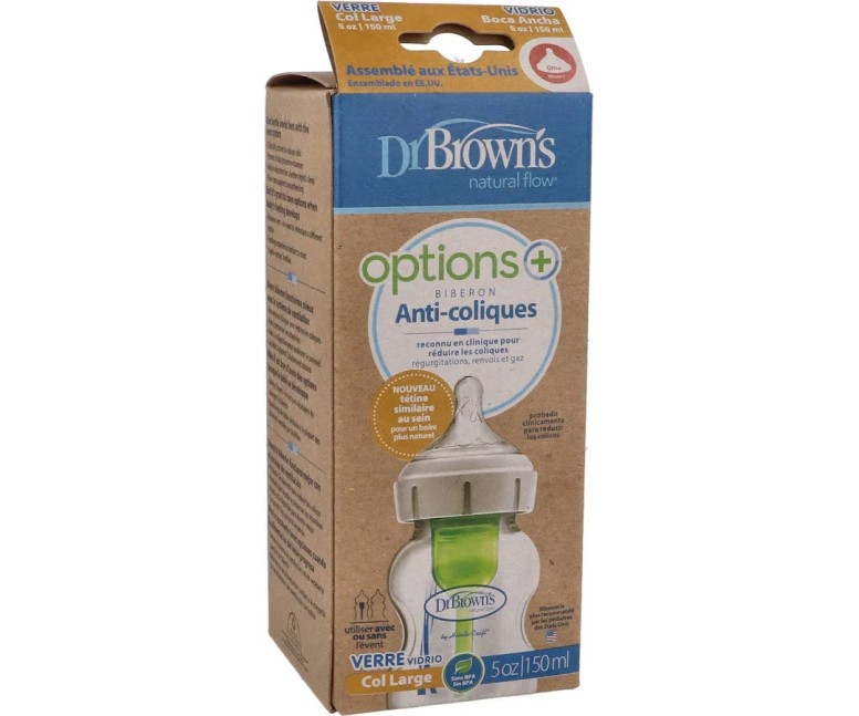 Biberón options b/ancha sili redon +0m 150 ml NS