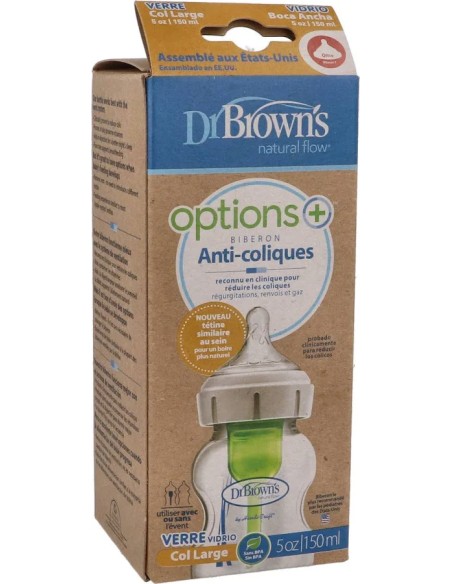 Biberón options b/ancha sili redon +0m 150 ml NS