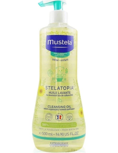 Stelatopia aceite baño-ducha bebé-niño 500 ml Mustela