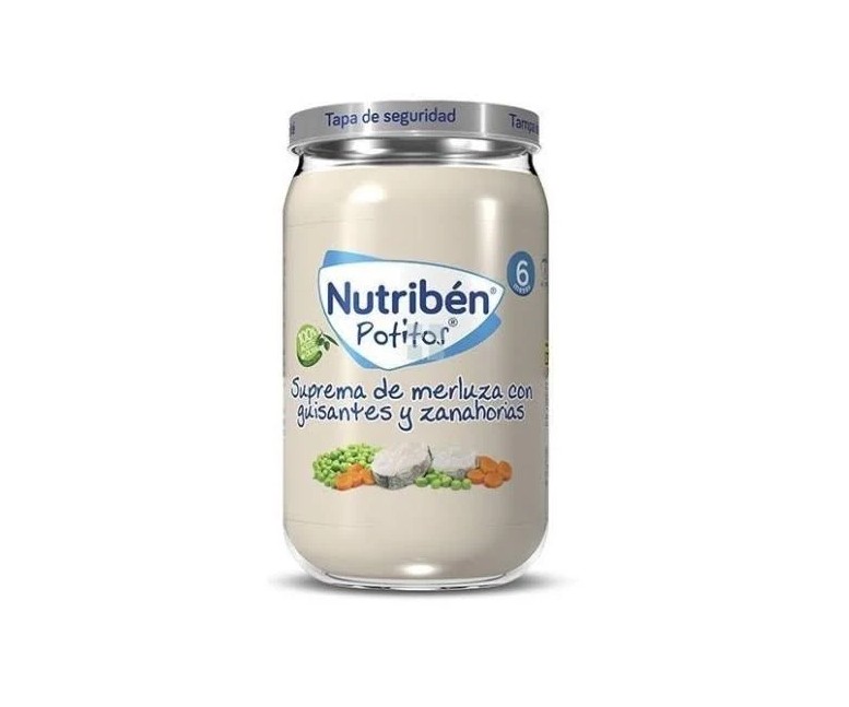 Nutribén puré-tarrito merluza-guisantes-zanahoria 235 gr Nutriben