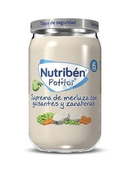 Nutribén puré-tarrito merluza-guisantes-zanahoria 235 gr Nutriben