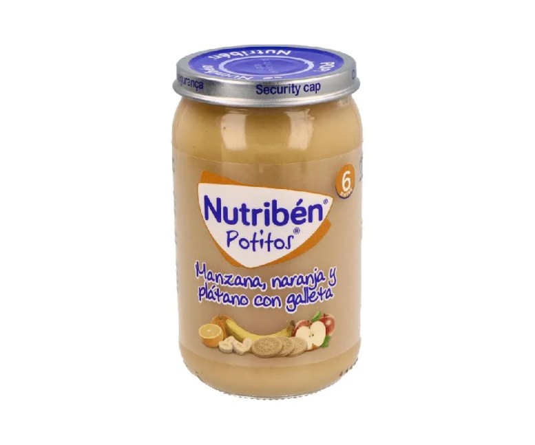 Nutribén puré-tarrito manz-naranja-plátano-galleta 235 gr Nutriben