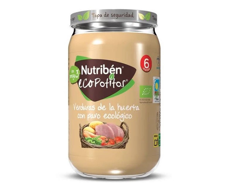 Nutriben eco puré-tarrito verduras huerta pavo +6m 235 gr Nutriben