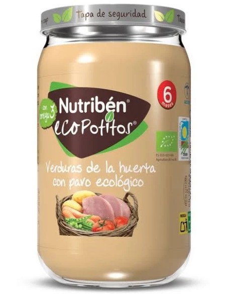 Nutriben eco puré-tarrito verduras huerta pavo +6m 235 gr Nutriben