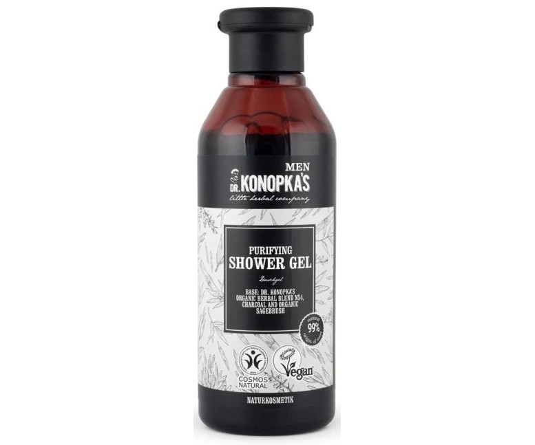 Men gel de ducha purificante. Vegan. 280 ml Konopka