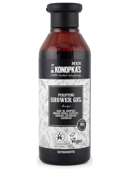 Men gel de ducha purificante. Vegan. 280 ml Konopka