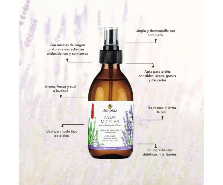 Agua micelar bio all in one lavanda-aloe 250 ml Esi