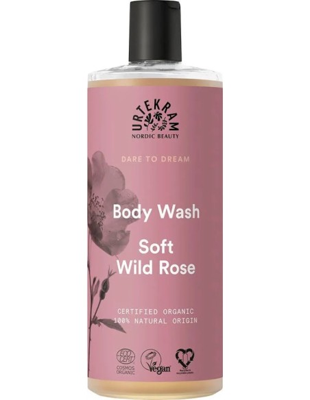 Soft wild rose gel de baño eco vegan 500 ml Urtekram