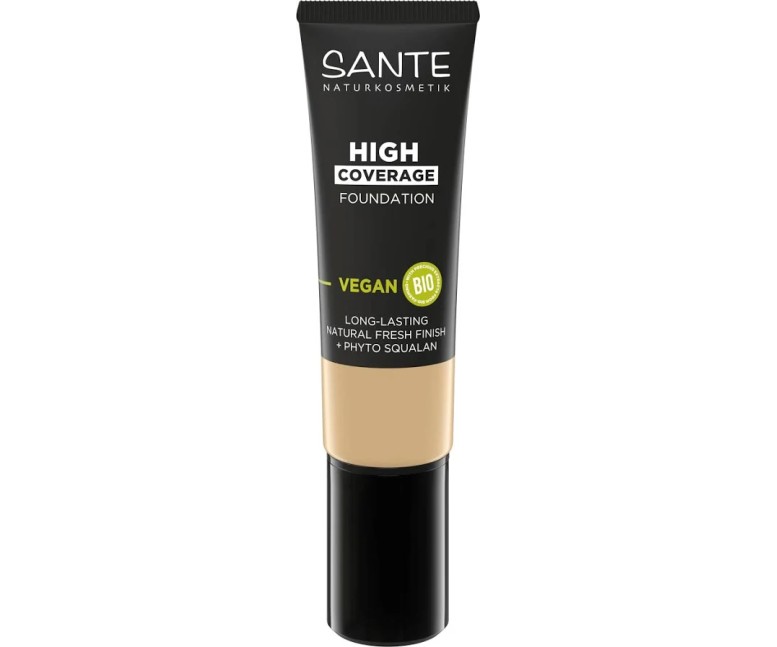 Maquillaje fluido alta cobertura 02 warm ivory 25 ml Sante