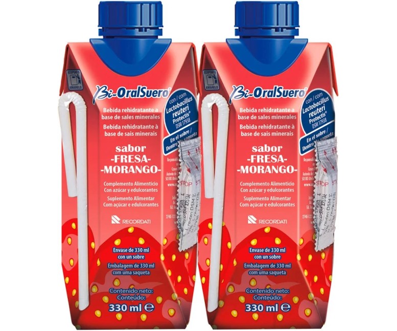 Bioralsuero fresa 2 cap - 330 ml Casen