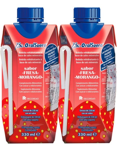 Bioralsuero fresa 2 cap - 330 ml Casen